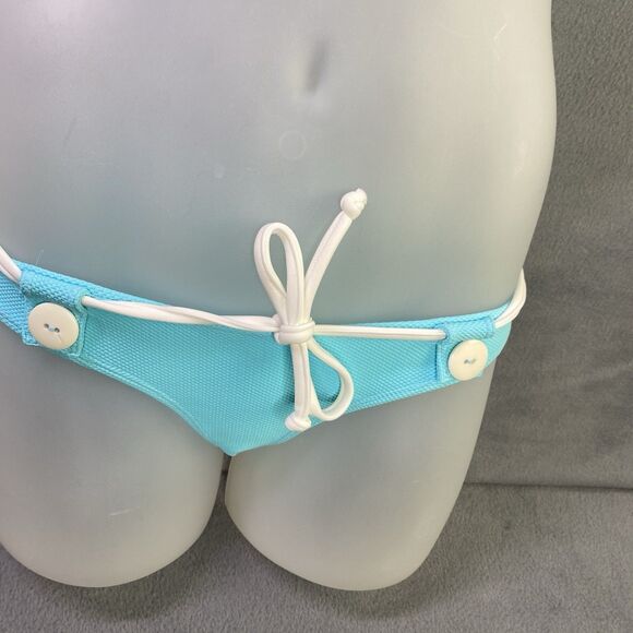 Agua Doce Bikini Brazilian 2-pc Women S Light Blue White Tie Front  Buttons - Picture 4 of 11